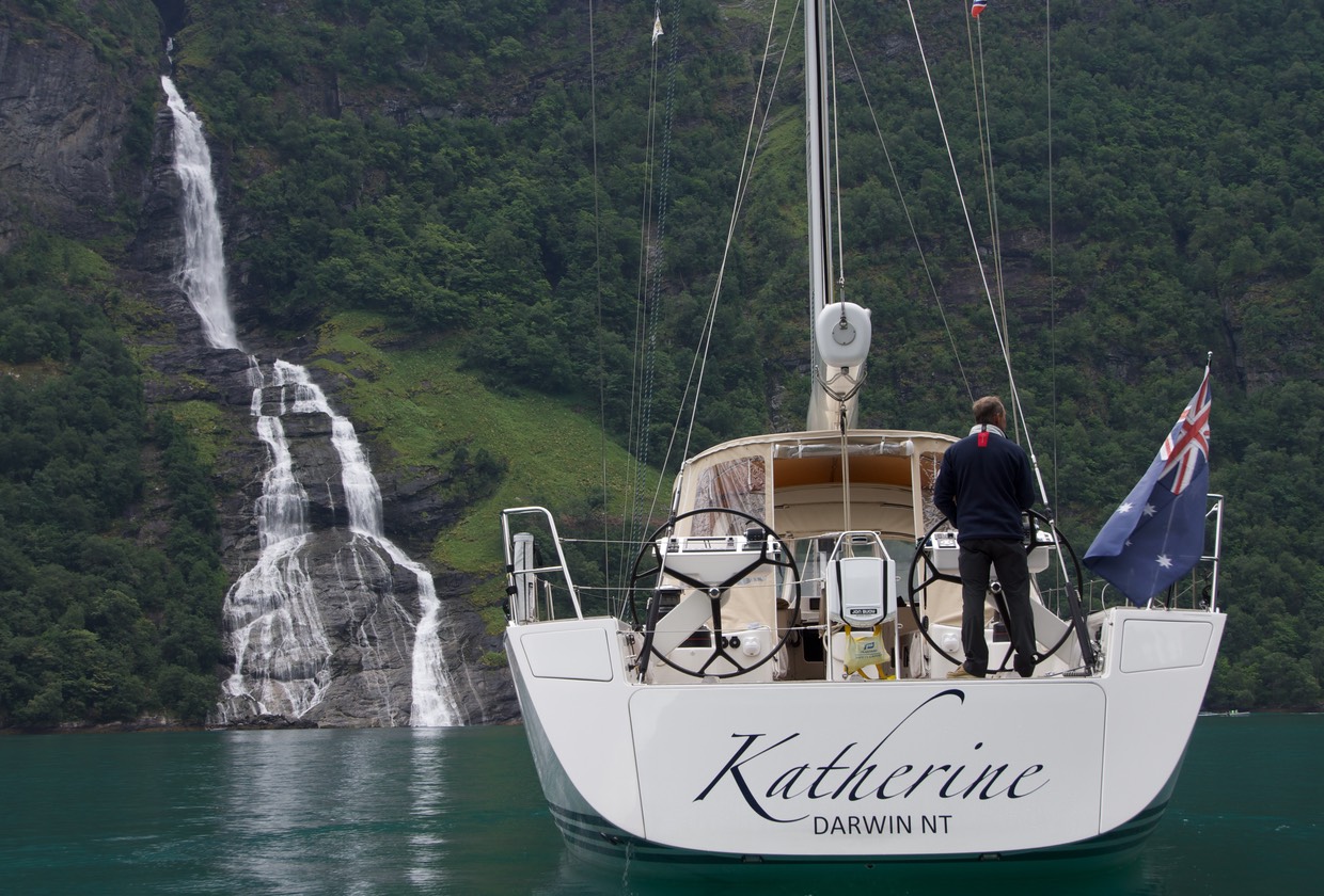 140803 14 Geiranger Fjord Waterfall Katherine