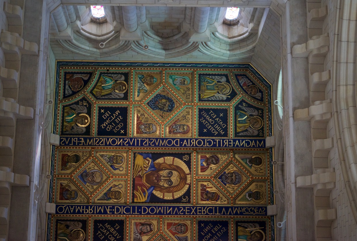 151013 Drive day to Dartmoor Buckfast Abbey Ceiling Reflection
