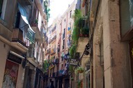 180725 8 Walking off town Catalan Flags