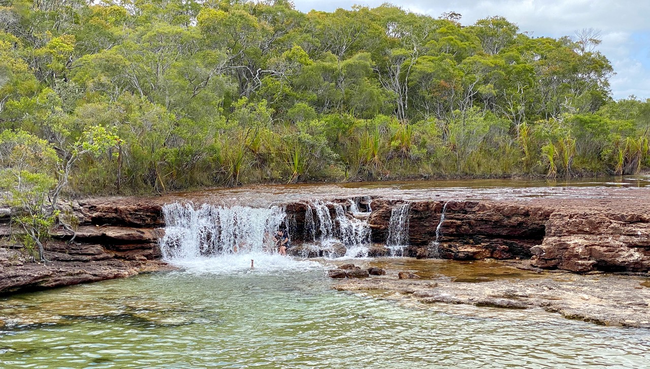 200927 Day 19 Bramwell to Loyalty Beach New Mapoon Bamaga -16 Fruit Bat Falls people central